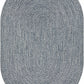 Blue Braided Faux Jute Outdoor Rug