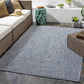 Blue Braided Faux Jute Outdoor Rug