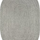 Cream Charcoal Braided Faux Jute Outdoor Rug