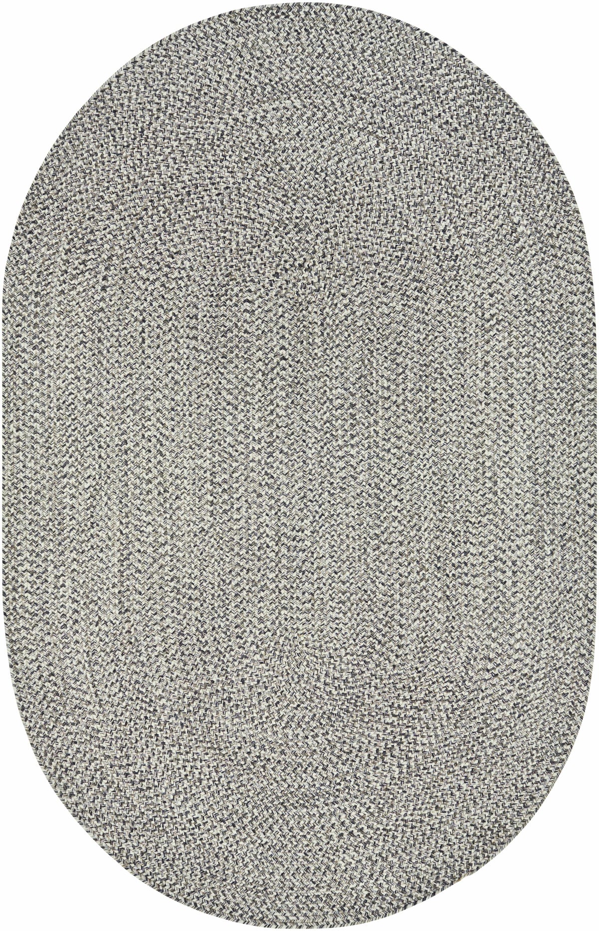 Cream Charcoal Braided Faux Jute Outdoor Rug
