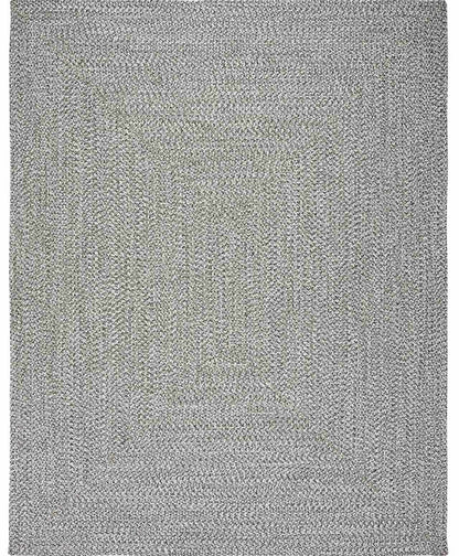 Cream Charcoal Braided Faux Jute Outdoor Rug