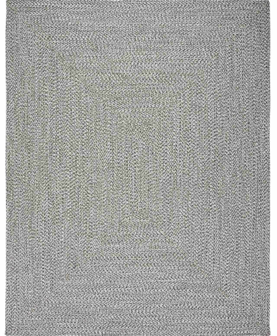 Cream Charcoal Braided Faux Jute Outdoor Rug