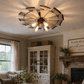 Farmhouse Windmill STATIONARY Ceiling Light | 30" Flush Mount