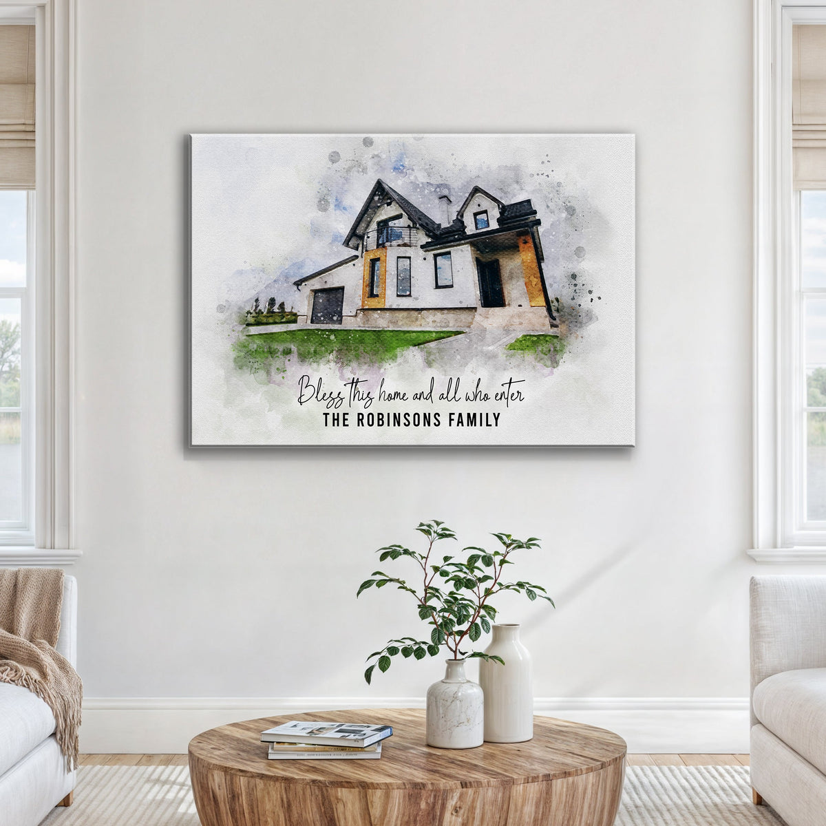 Custom House Watercolor Portrait