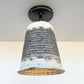 Distressed Large Corrugated Galvanized Barn Ceiling Light