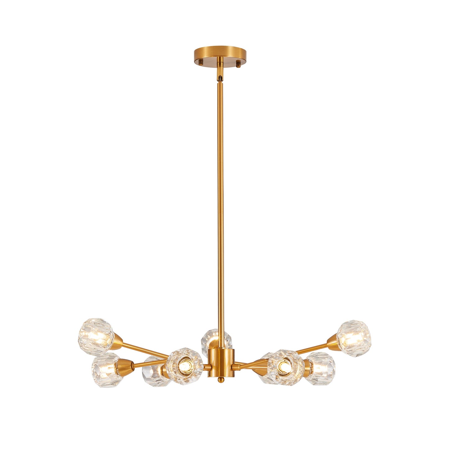 Modern Crystal Golden Chandelier 9 Lights Fixture