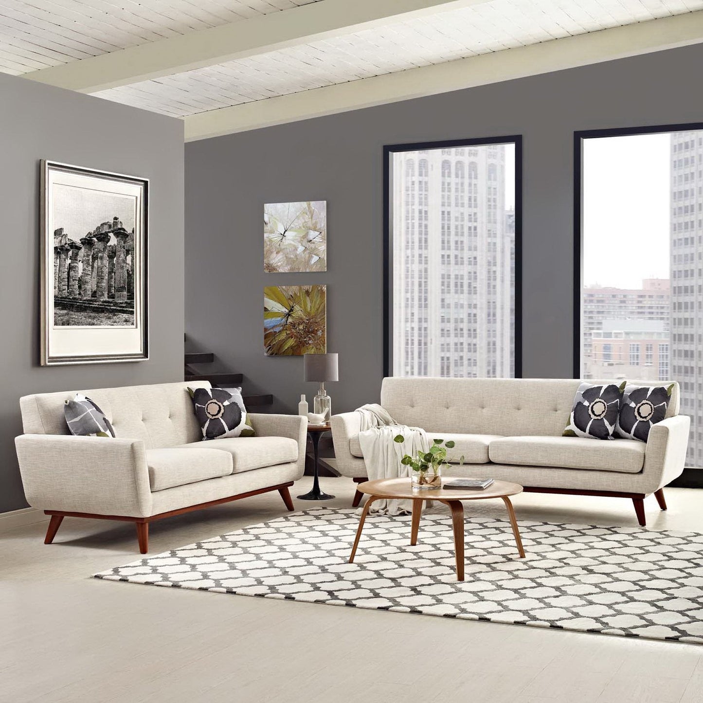 Engage Loveseat and Sofa Set of 2 by Modway