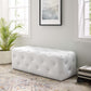 Amour 48" Tufted Button Faux Leather Entryway Bench