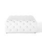 Amour Tufted Button Large Square Faux Leather Ottoman by Modway