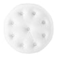 Amour Tufted Button Round Faux Leather Ottoman