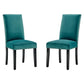 Parcel Performance Velvet Dining Side Chairs Set of 2 by Modway