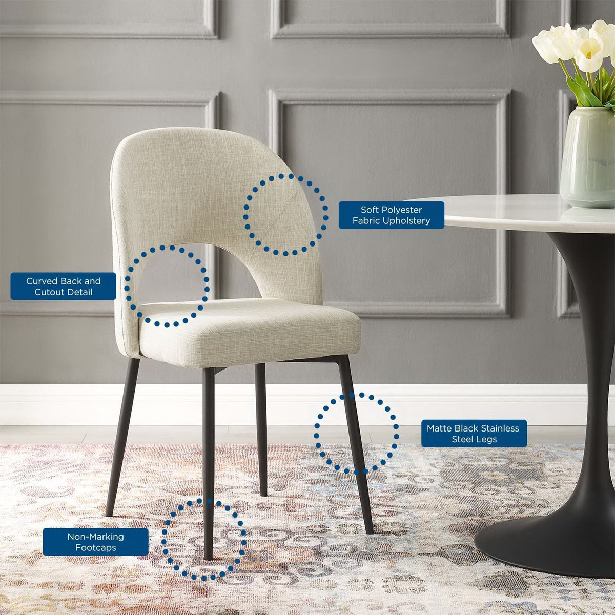 Rouse Upholstered Fabric Dining Side Chair by Modway