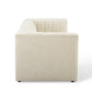 Reflection Channel Tufted Upholstered Fabric Sofa