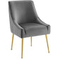 Discern Pleated Back Upholstered Performance Velvet Dining Chair Set of 2 by Modway