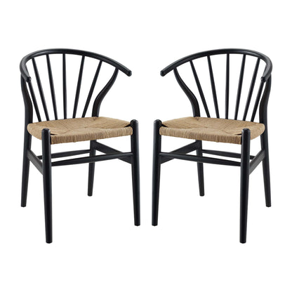 Flourish Spindle Wood Dining Side Chair Set of 2 by Modway