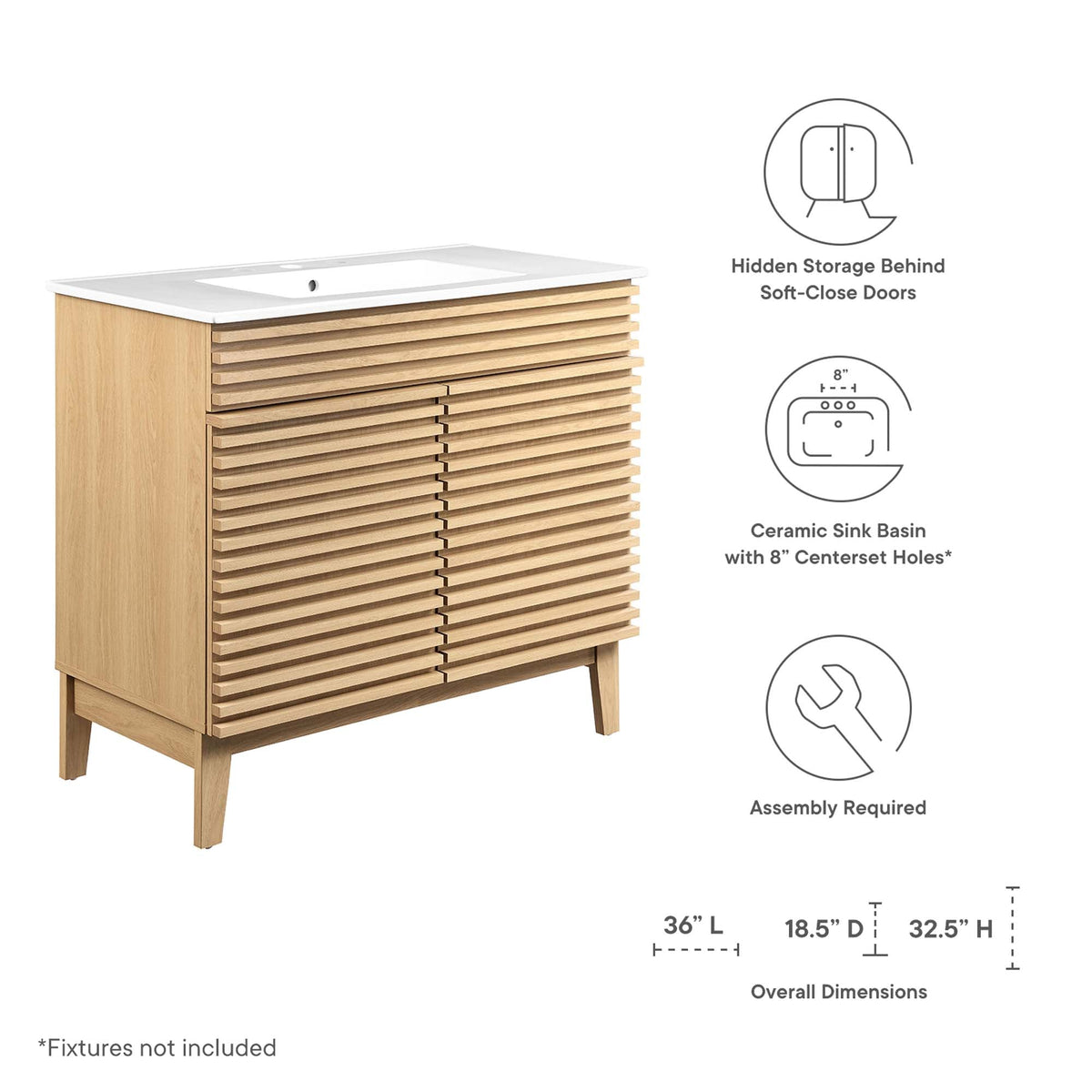 Render 36" Bathroom Vanity by Modway