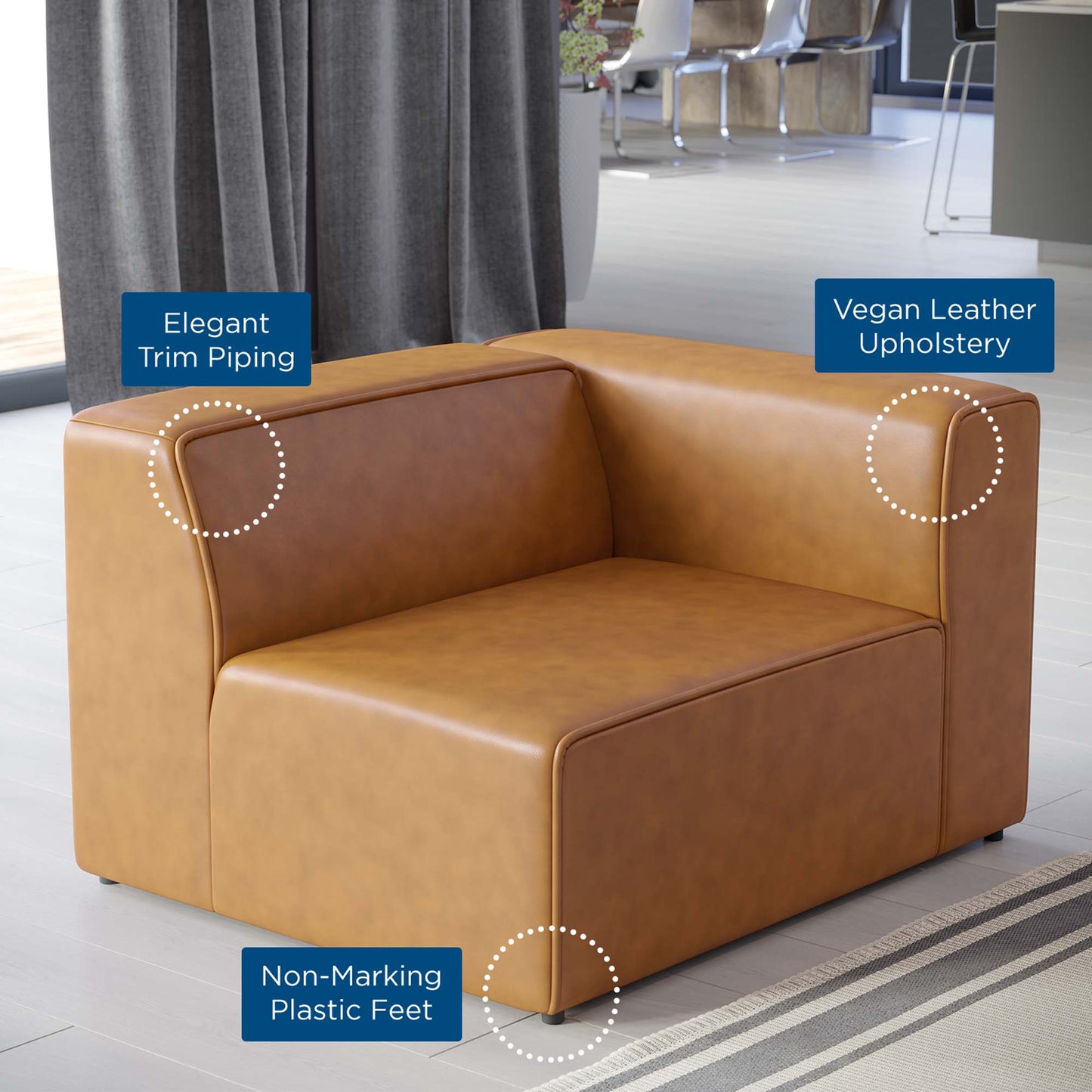 Mingle Vegan Leather Right-Arm Chair by Modway