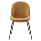 Scoop Black Powder Coated Steel Leg Performance Velvet Dining Chairs Set of 2