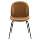 Scoop Black Powder Coated Steel Leg Vegan Leather Dining Chairs Set of 2 by Modway