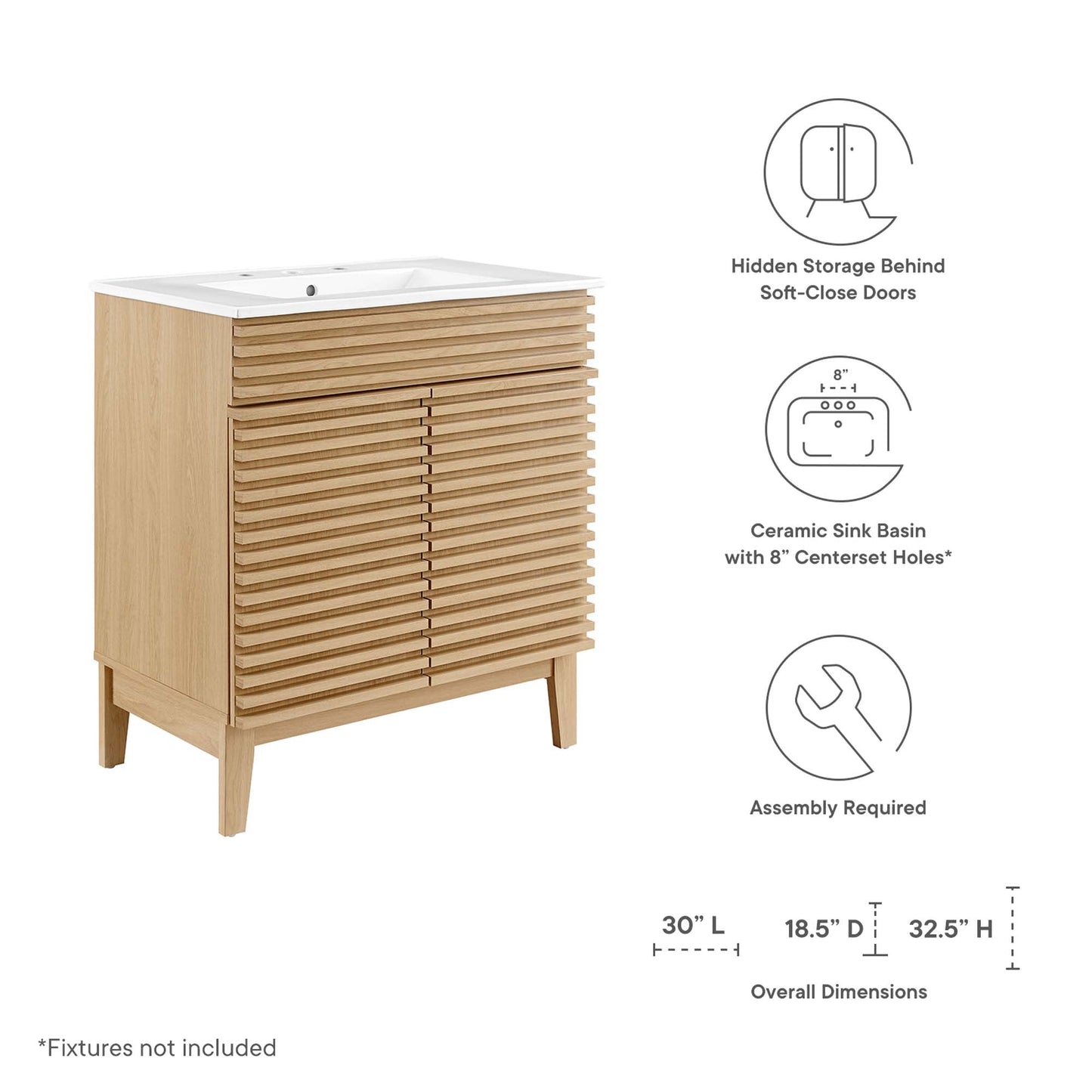 Render 30" Bathroom Vanity Cabinet by Modway