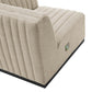 Conjure Channel Tufted Upholstered Fabric Right-Arm Chair