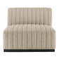 Conjure Channel Tufted Upholstered Fabric Armless Chair