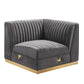 Sanguine Channel Tufted Performance Velvet Modular Sectional Sofa Right Corner Chair