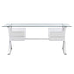 Sector 71" Glass Top Glass Office Desk by Modway