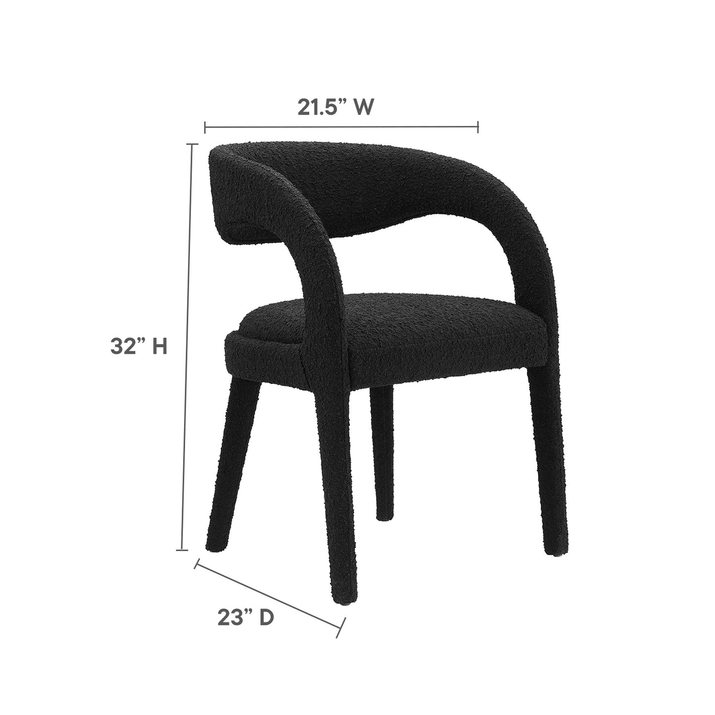 Pinnacle Boucle Upholstered Dining Chair Set of 2