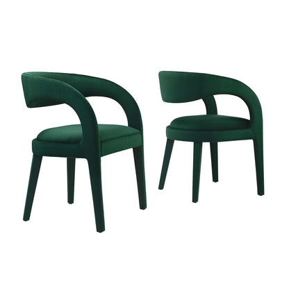 Pinnacle Performance Velvet Dining Chair Set of Two by Modway