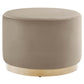 Tilden Large 23" Round Performance Velvet Upholstered Ottoman