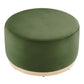 Tilden Large 29" Round Performance Velvet Upholstered Ottoman