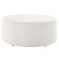 Callum Large 38" Round Woven Heathered Fabric Upholstered Ottoman