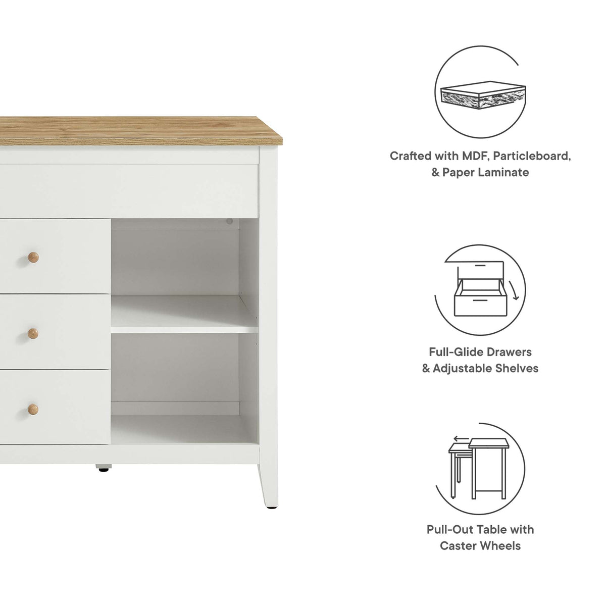 Farmstead Kitchen Island by Modway