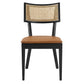 Caledonia Vegan Leather Upholstered Wood Dining Chairs Set of 2 by Modway