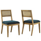 Nimba Faux Rattan Fabric Dining Chairs Set of 2 by Modway