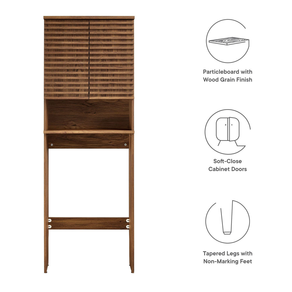Render Over the Toilet Bathroom Storage Cabinet by Modway