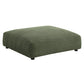 Solace Modular Corduroy Upholstered Armless Loveseat and Ottoman Set