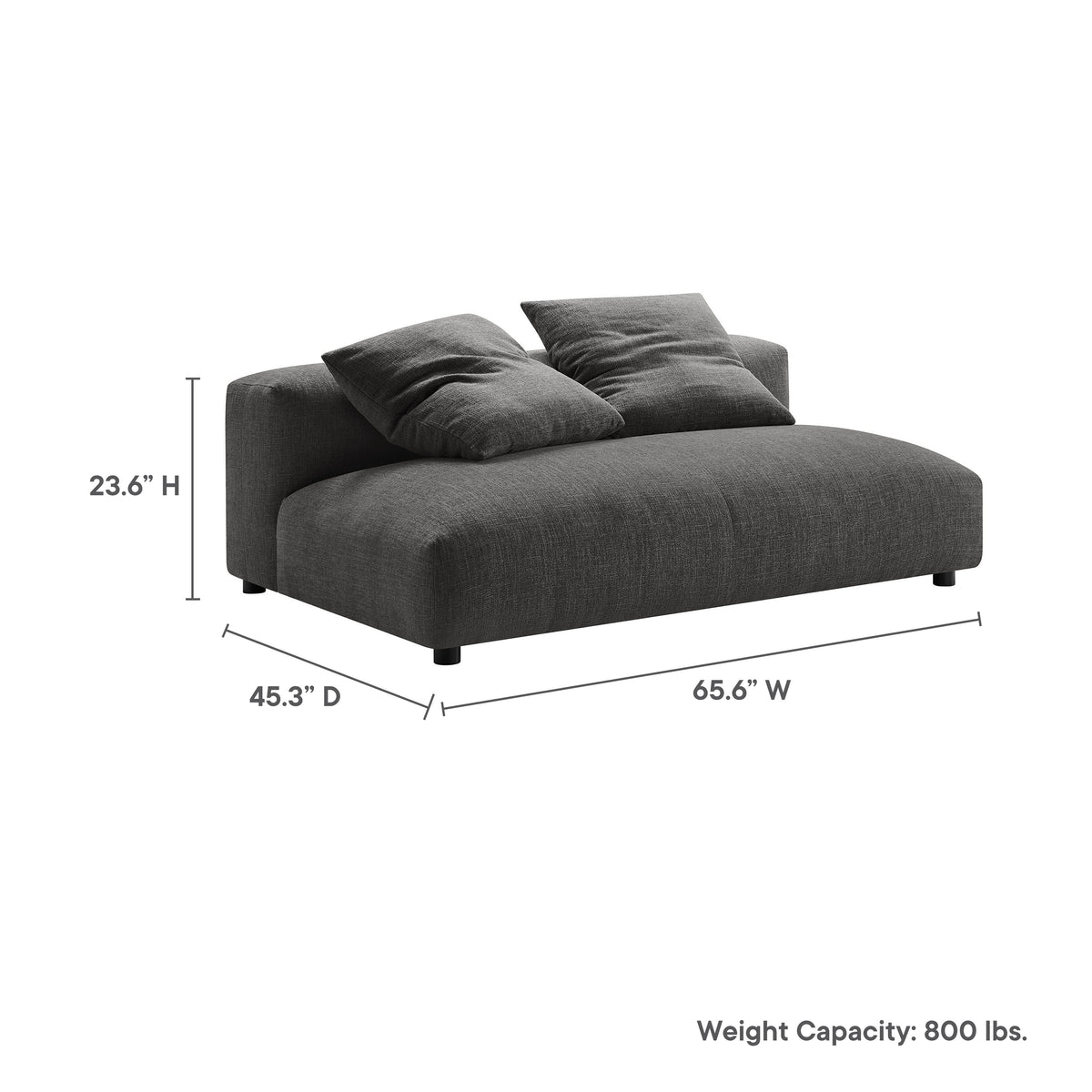 Solace Modular Upholstered Fabric Armless Loveseat by Modway