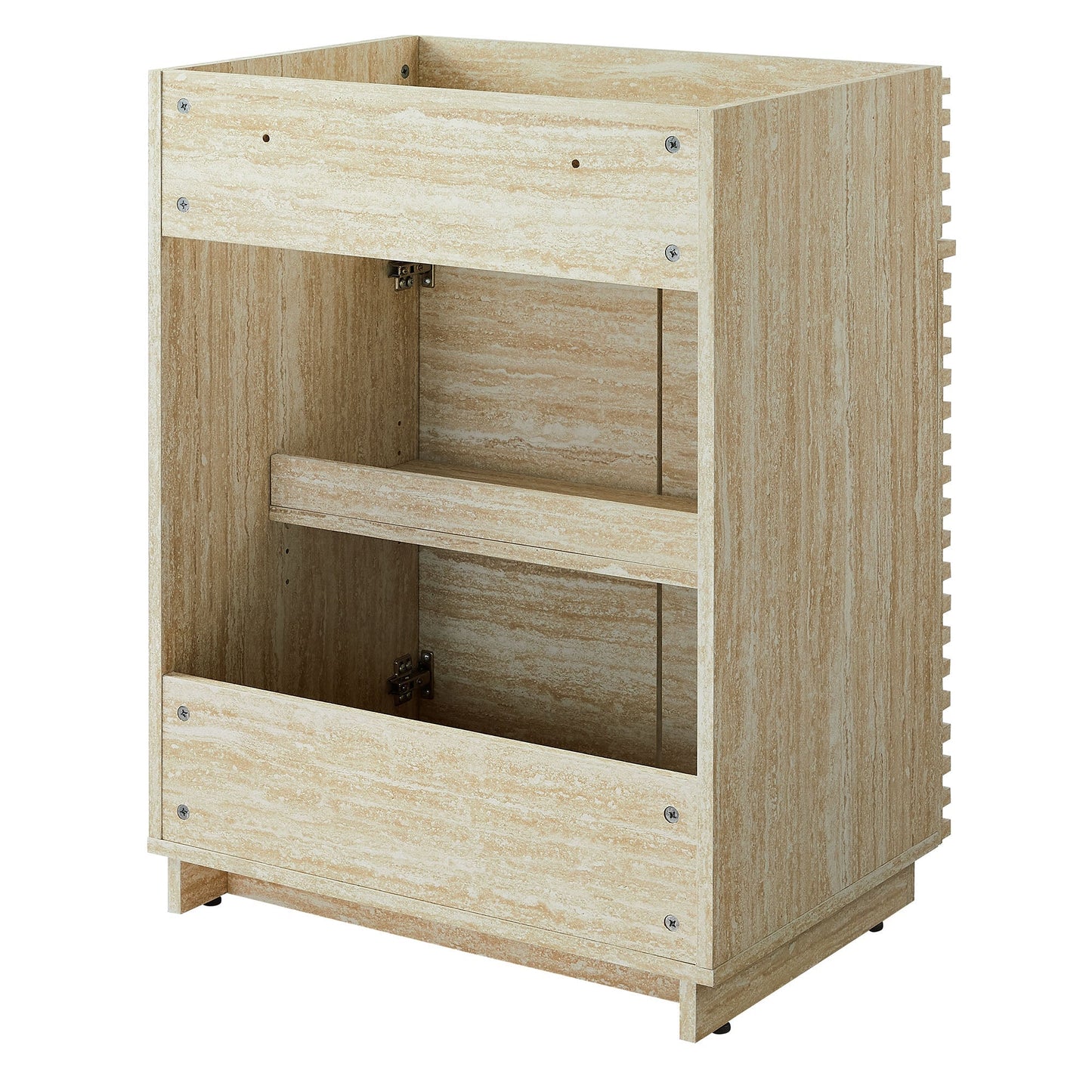 Render 24" Faux Travertine Bathroom Vanity Cabinet