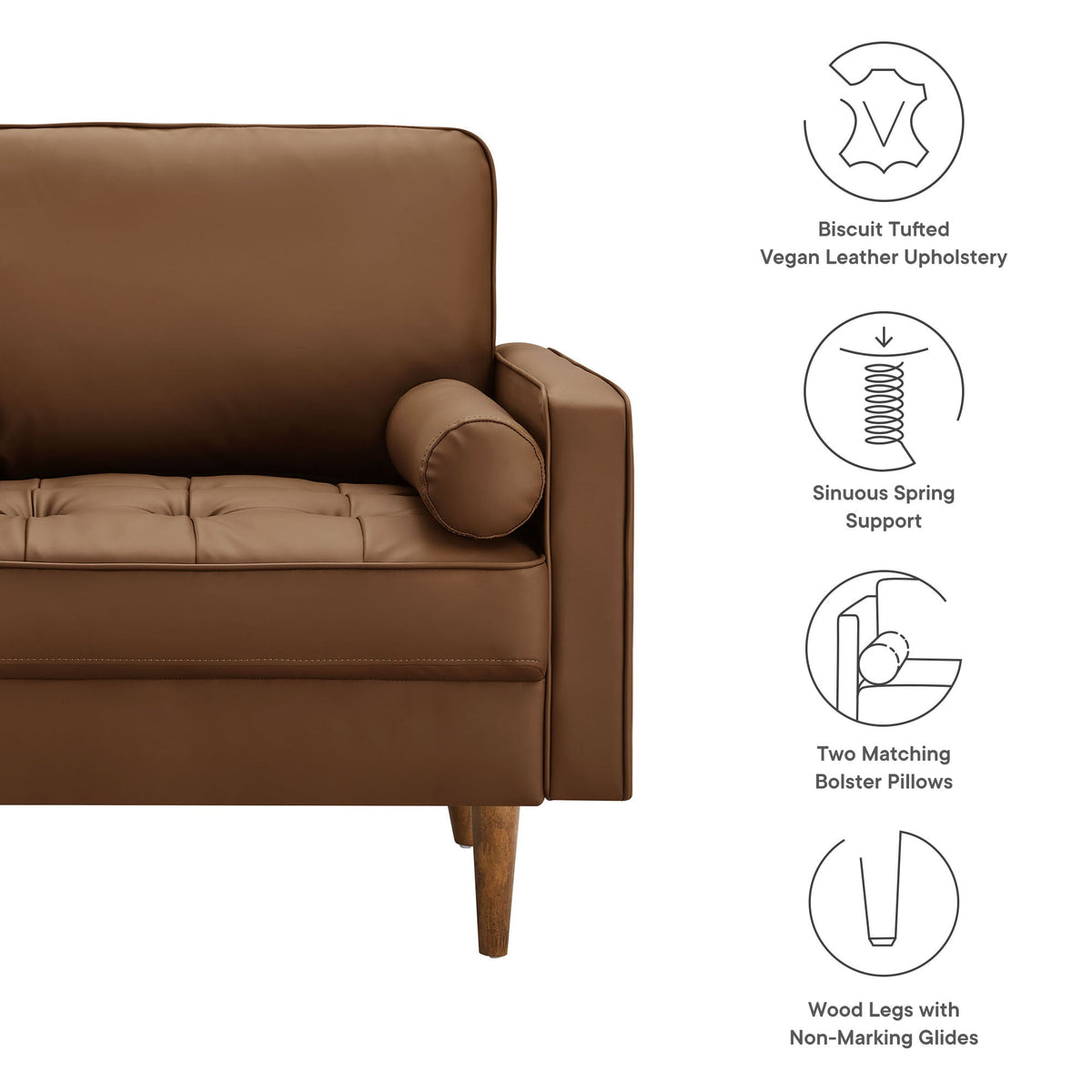 Valour Tufted Vegan Leather Accent Armchair by Modway