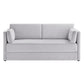 Linden Upholstered Heathered Chenille Small Sofa