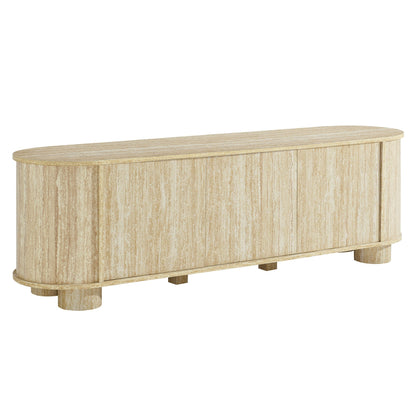 Overture 63” Oval Faux Travertine TV Stand by Modway
