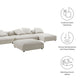 Solace 4-Piece Modular Corduroy Upholstered Sectional Sofa With Ottoman