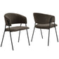 Nella Upholstered Heathered Chenille Dining Chairs Set of 2 by Modway