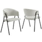 Nella Upholstered Heathered Chenille Dining Chairs Set of 2 by Modway