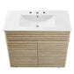 Render 36" Faux Travertine Bathroom Vanity With Sink by Modway