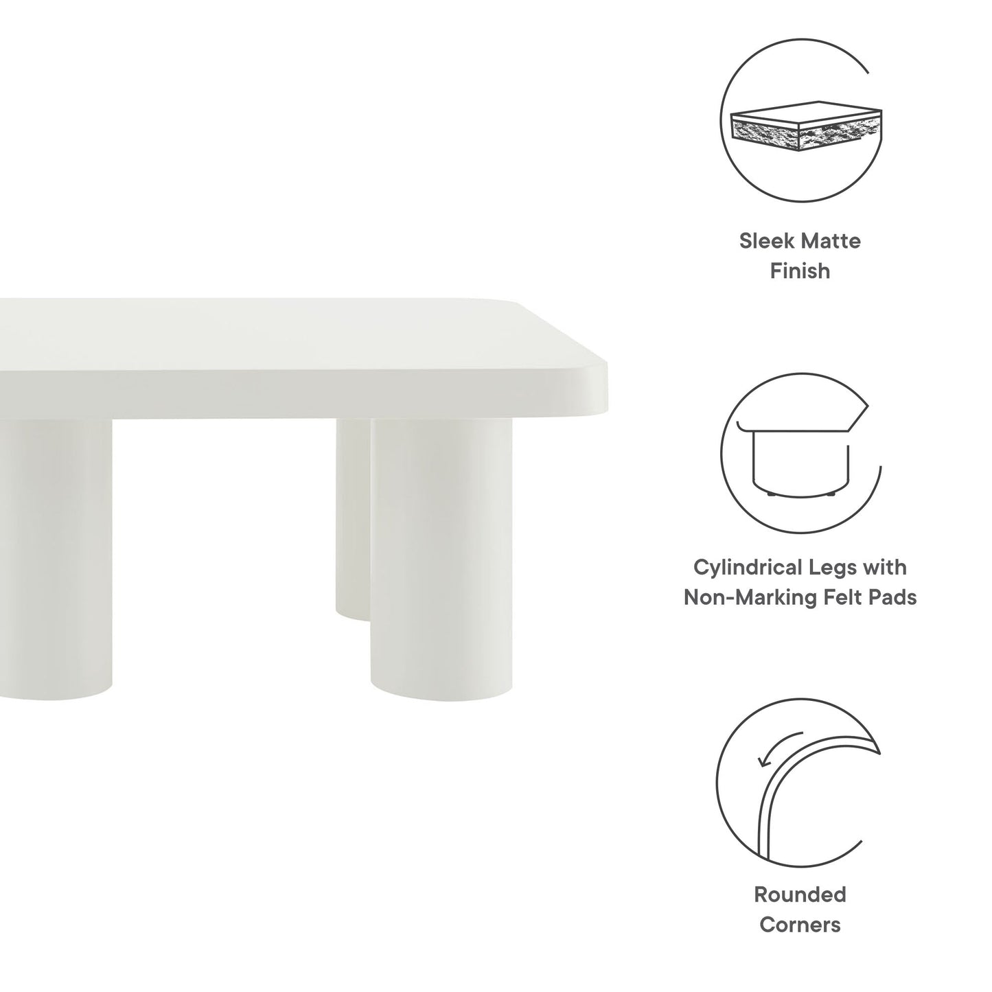 Cleo 54-Inch Rectangular Coffee Table by Modway