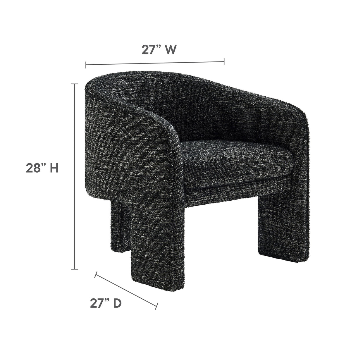 Greer Boucle Fabric Upholstered Accent Armchair by Modway