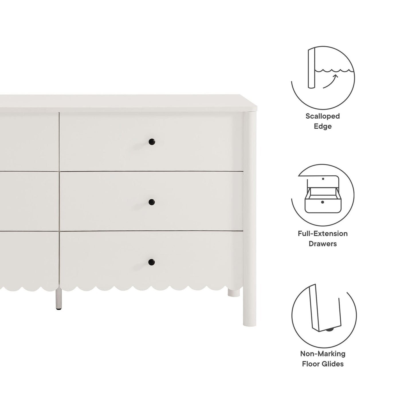 Emmeline Scalloped 6-Drawer Dresser by Modway